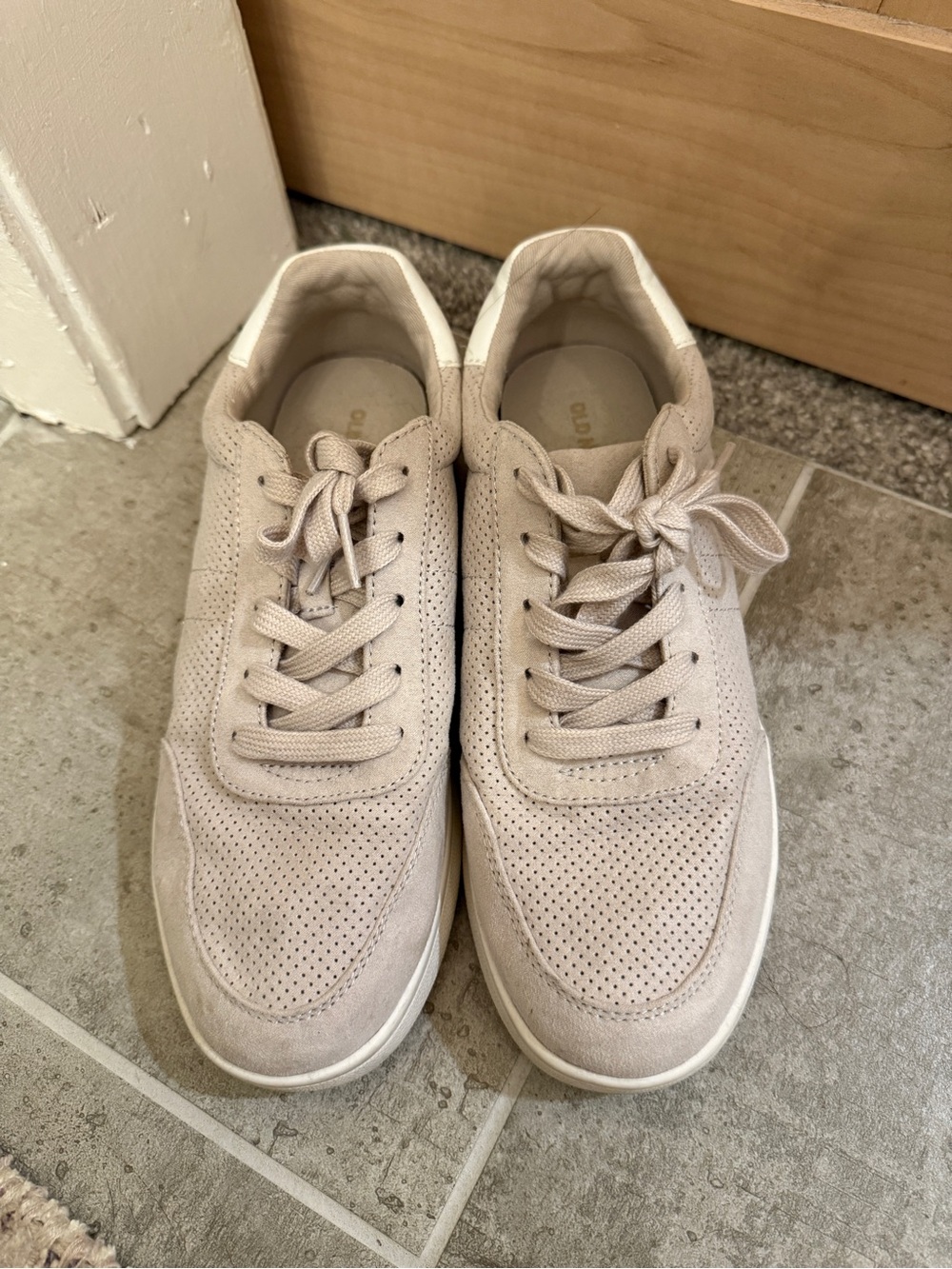 Old Navy Light Pink Suede Perforated Sneakers